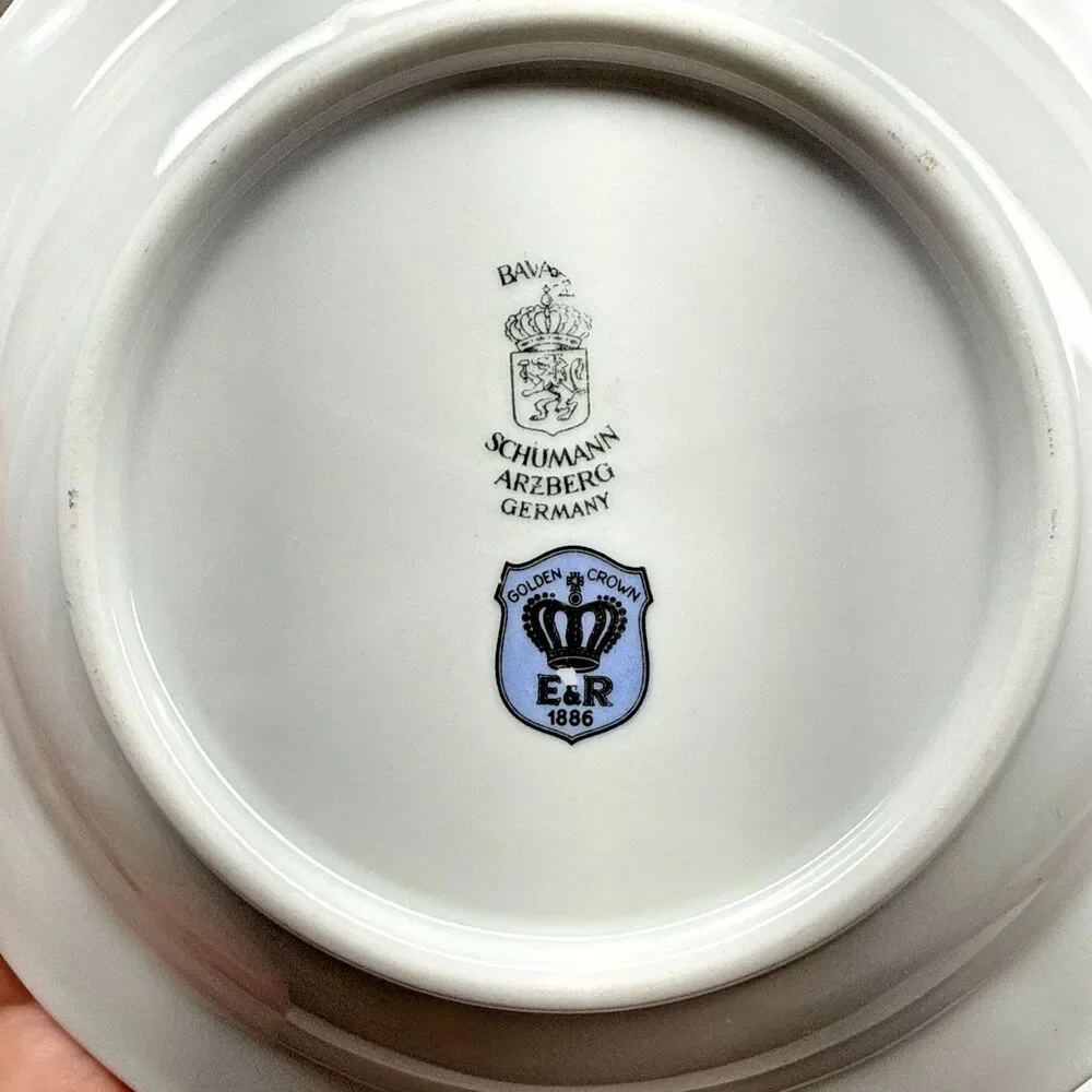 Schumann Bavaria Silver Anniversary Small Plate Golden Crown E&R Germany Vintage